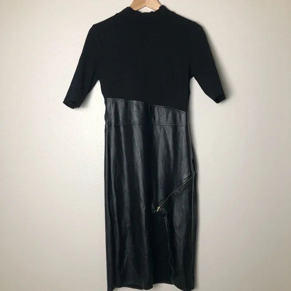 chinese dress ladies Faux Leather Midi Tank Dress